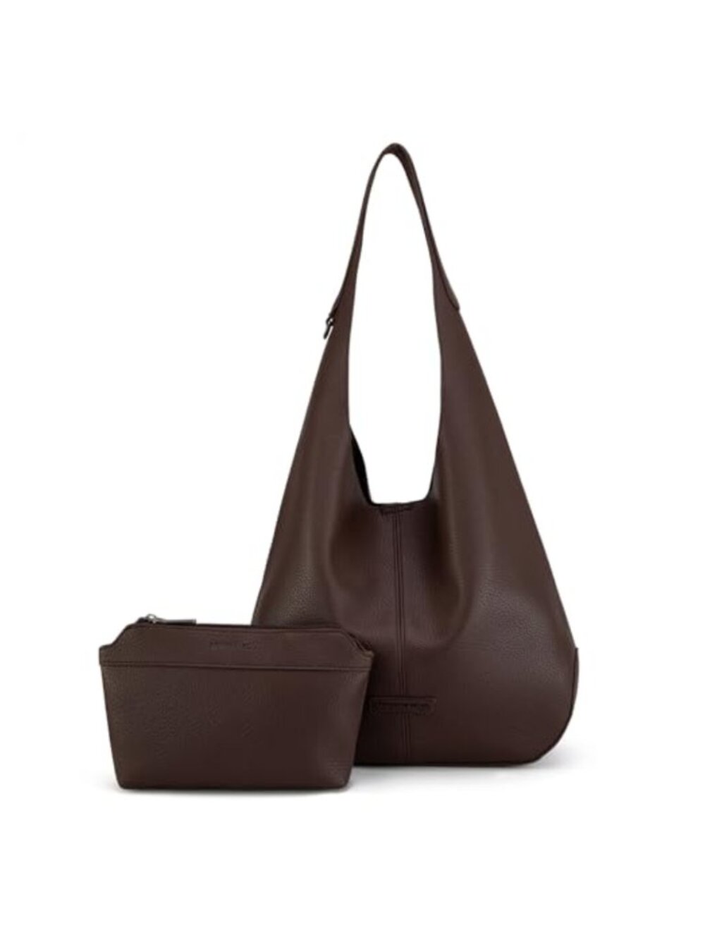 Soft Faux Leather Slouchy Hobo Shoulder Bag with Coin Purse, Foldable Handbag